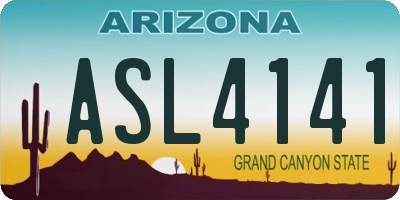 AZ license plate ASL4141