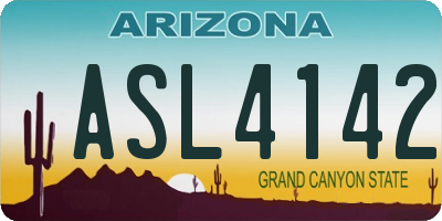 AZ license plate ASL4142