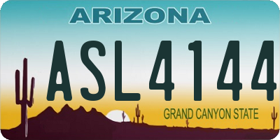 AZ license plate ASL4144