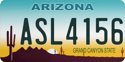 AZ license plate ASL4156