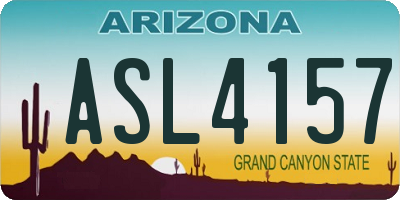 AZ license plate ASL4157