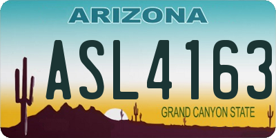AZ license plate ASL4163