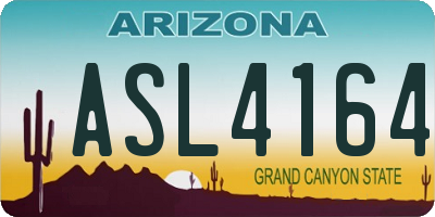 AZ license plate ASL4164