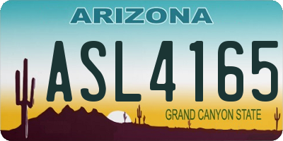 AZ license plate ASL4165