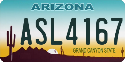 AZ license plate ASL4167
