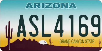 AZ license plate ASL4169