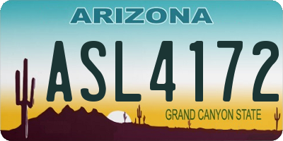 AZ license plate ASL4172