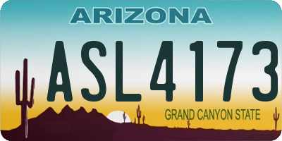 AZ license plate ASL4173