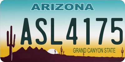 AZ license plate ASL4175