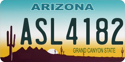 AZ license plate ASL4182