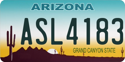 AZ license plate ASL4183