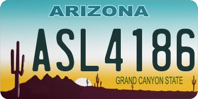 AZ license plate ASL4186