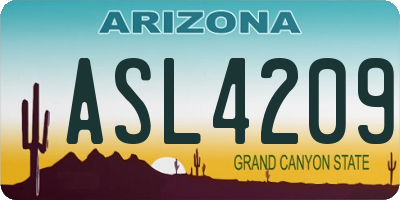 AZ license plate ASL4209