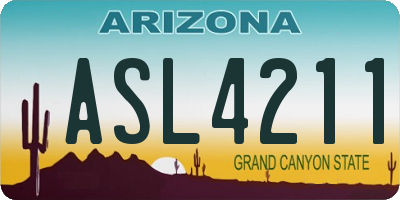 AZ license plate ASL4211