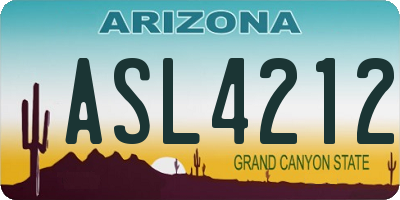 AZ license plate ASL4212