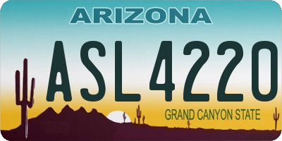 AZ license plate ASL4220