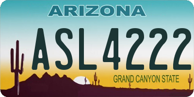 AZ license plate ASL4222