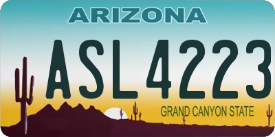 AZ license plate ASL4223