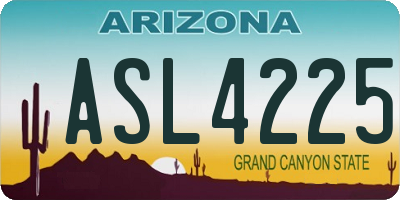AZ license plate ASL4225