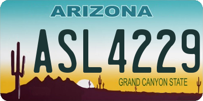AZ license plate ASL4229