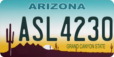 AZ license plate ASL4230