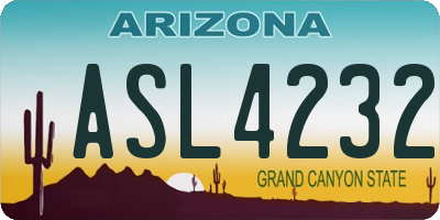 AZ license plate ASL4232
