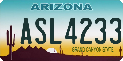 AZ license plate ASL4233