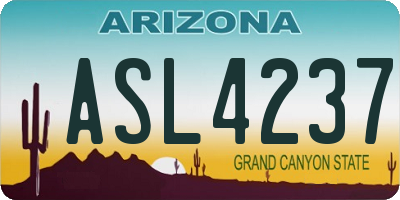 AZ license plate ASL4237