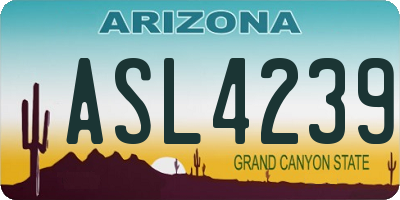 AZ license plate ASL4239