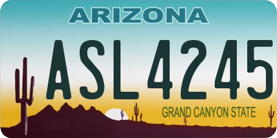 AZ license plate ASL4245