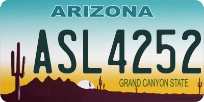 AZ license plate ASL4252