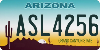 AZ license plate ASL4256