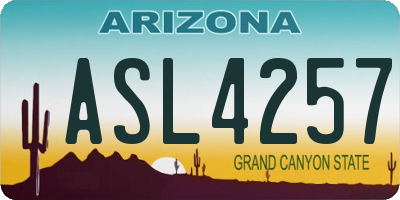 AZ license plate ASL4257