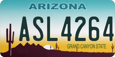 AZ license plate ASL4264
