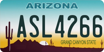 AZ license plate ASL4266