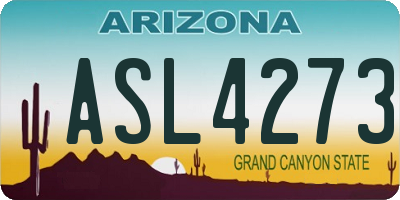 AZ license plate ASL4273