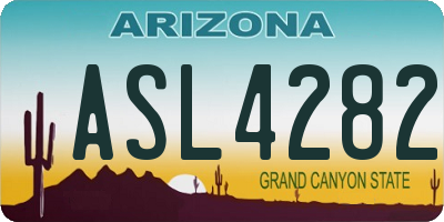 AZ license plate ASL4282