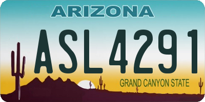 AZ license plate ASL4291