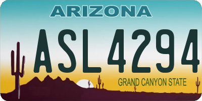 AZ license plate ASL4294