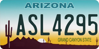 AZ license plate ASL4295