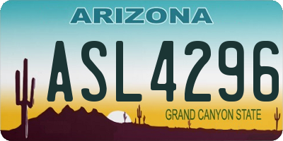 AZ license plate ASL4296
