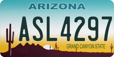 AZ license plate ASL4297