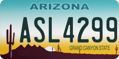 AZ license plate ASL4299