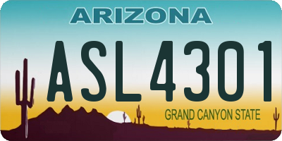 AZ license plate ASL4301