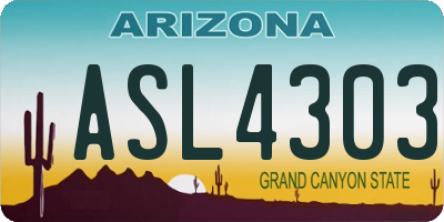 AZ license plate ASL4303