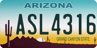 AZ license plate ASL4316
