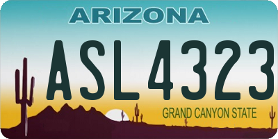 AZ license plate ASL4323