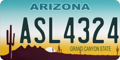 AZ license plate ASL4324