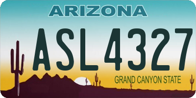 AZ license plate ASL4327