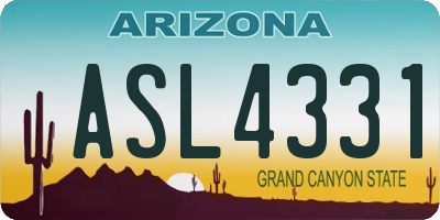 AZ license plate ASL4331